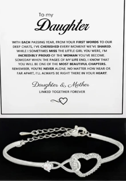 Infinite Love Heart Zircon Crystal Bangle 18K Gold Plated