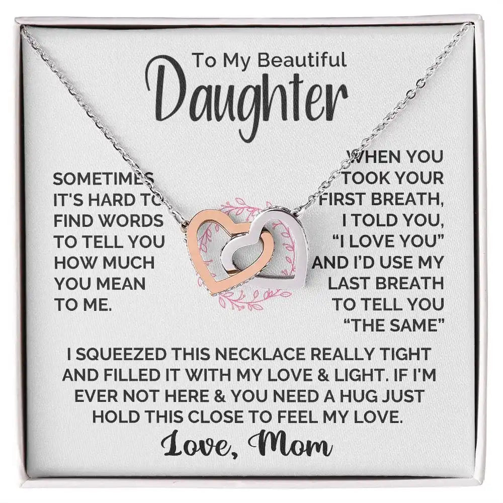 To My Beautiful Daughter From Mom Love Heart