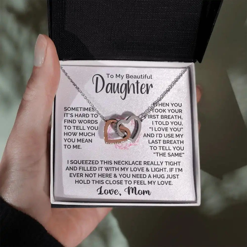 To My Beautiful Daughter From Mom Love Heart