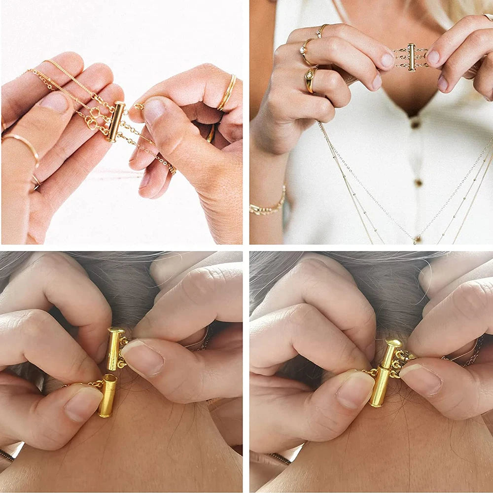 Layered Necklace/Bracelet - Sliding Magnet Tube