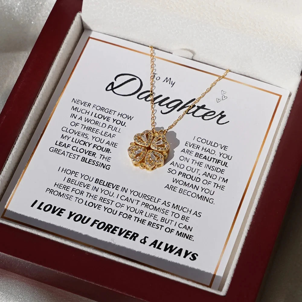 To My Daughter - 4-Leaf Clover Hearts