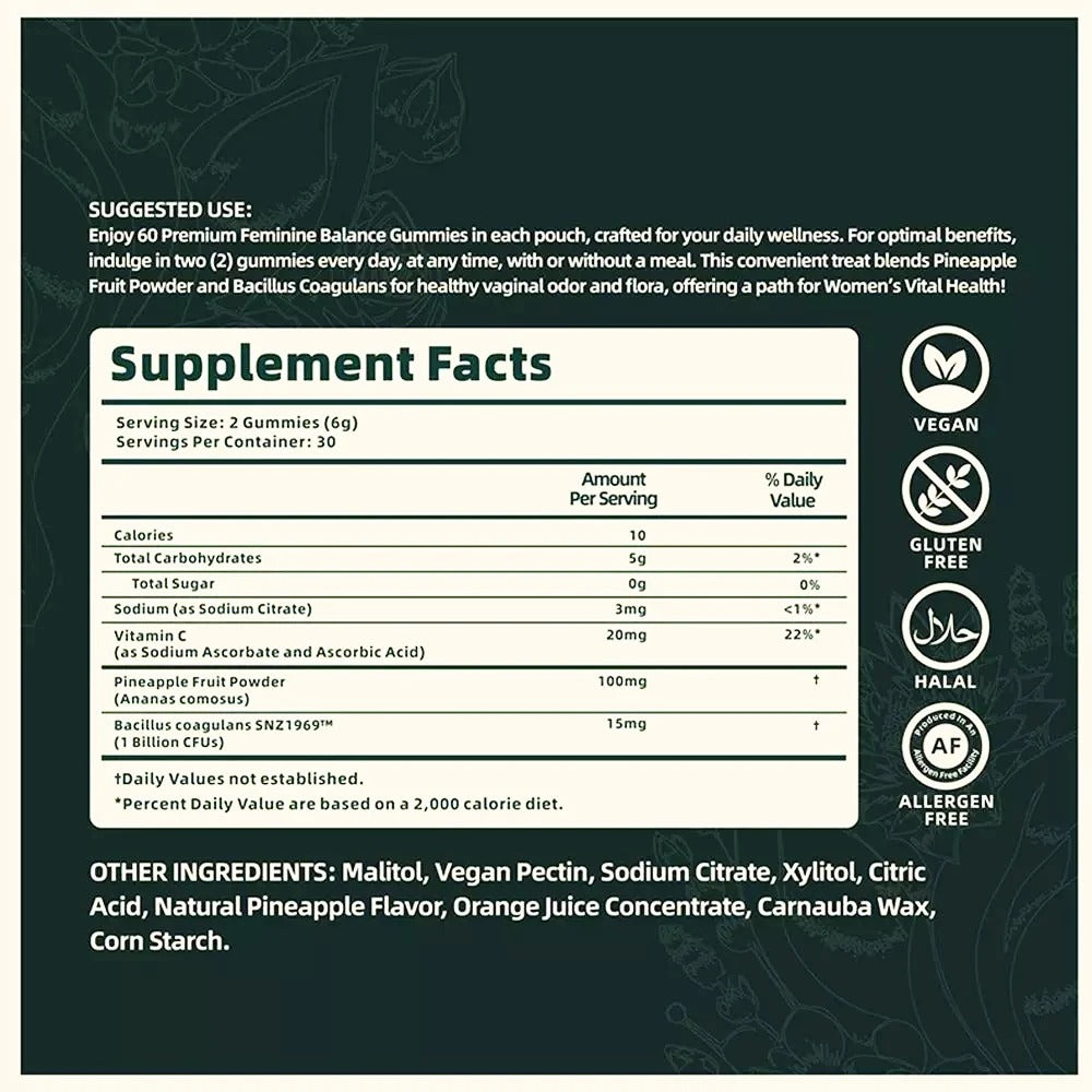 Feminine Balance Gummies – Hawaiian Pineapple