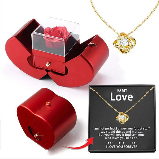 To My Love - Valentine’s Day Apple Rose Necklace Gift Box