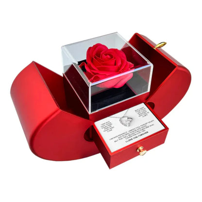To My Wife - Valentine’s Day Luxury Heart Necklace Gift Box Set