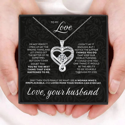 To My Wife - Heart Infinity Pendant