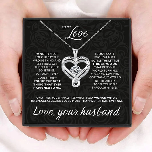 To My Wife - Heart Infinity Pendant