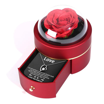 To My Love - Valentine’s Day Rose Heart Necklace Gift Box