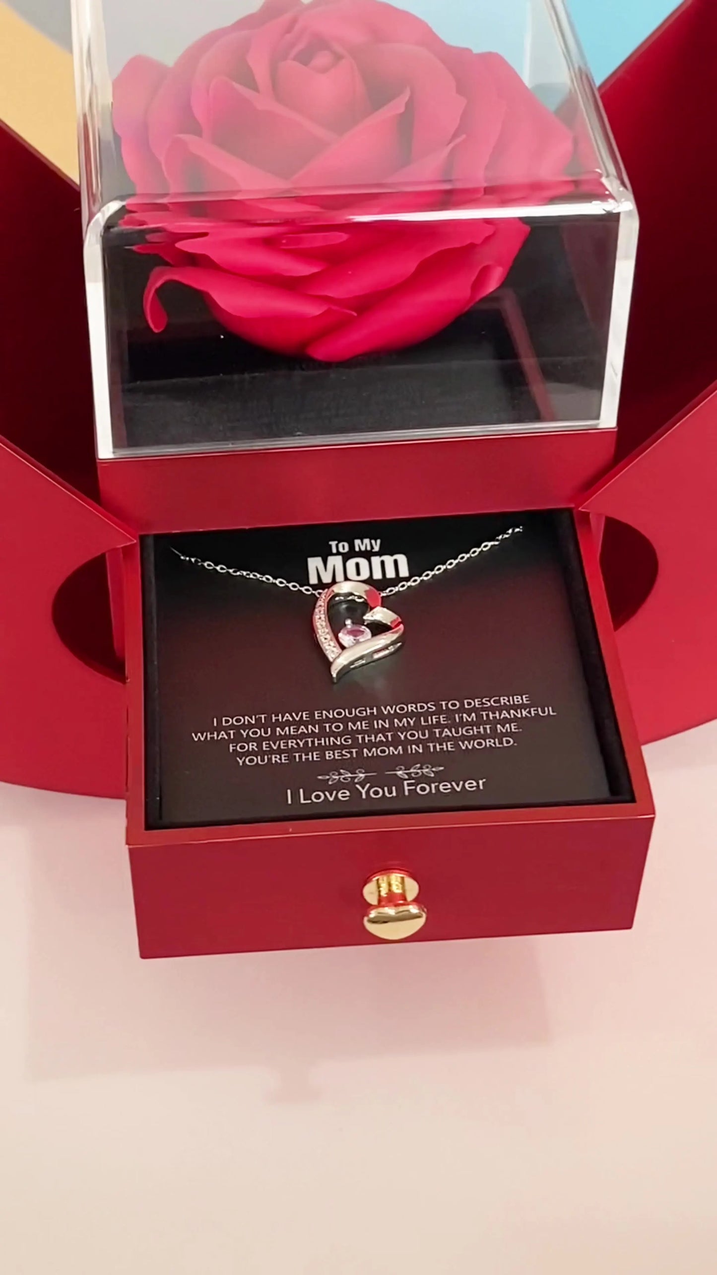 To My Wife - Valentine’s Day Luxury Heart Necklace Gift Box Set