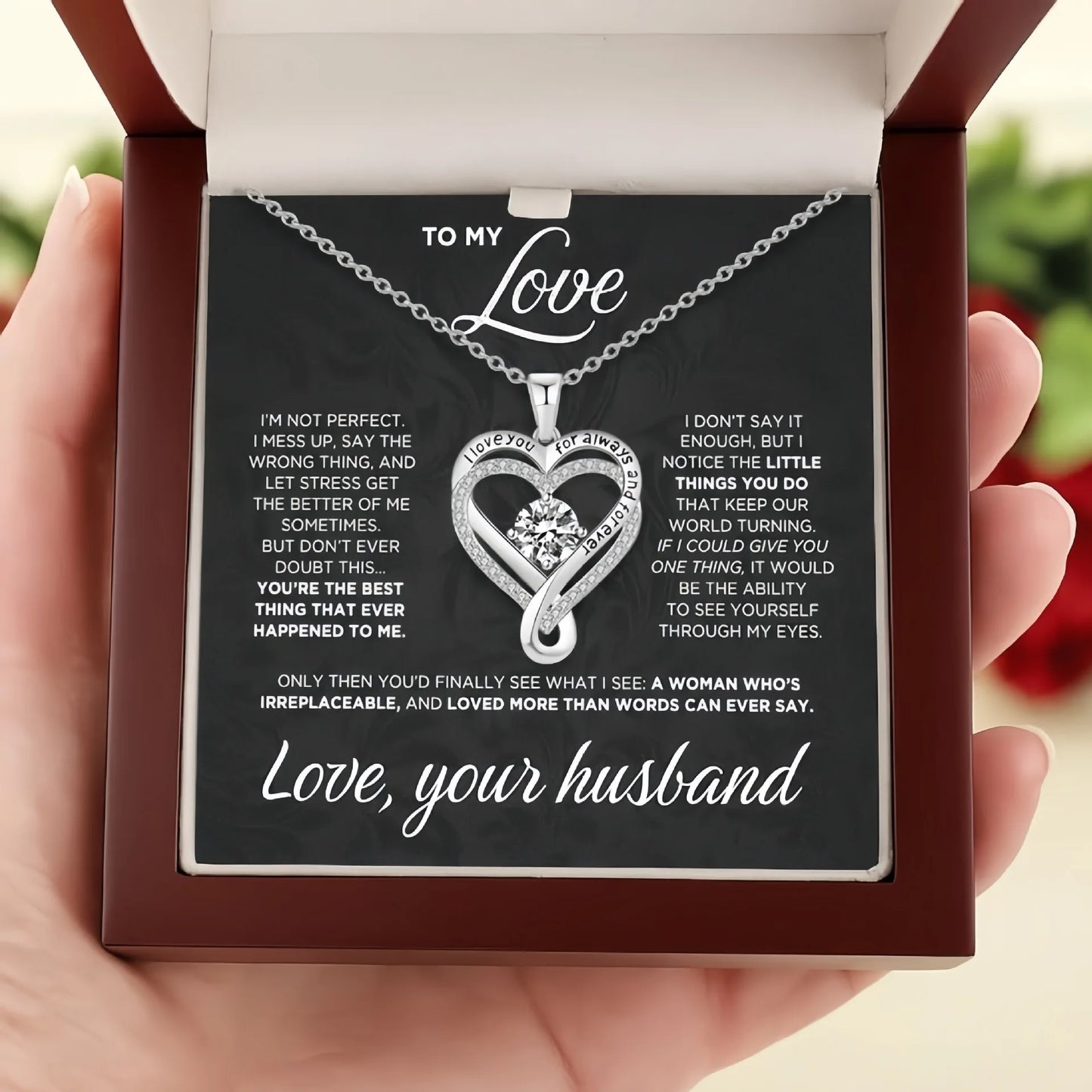 To My Wife - Heart Infinity Pendant