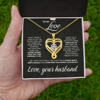 To My Wife - Heart Infinity Pendant