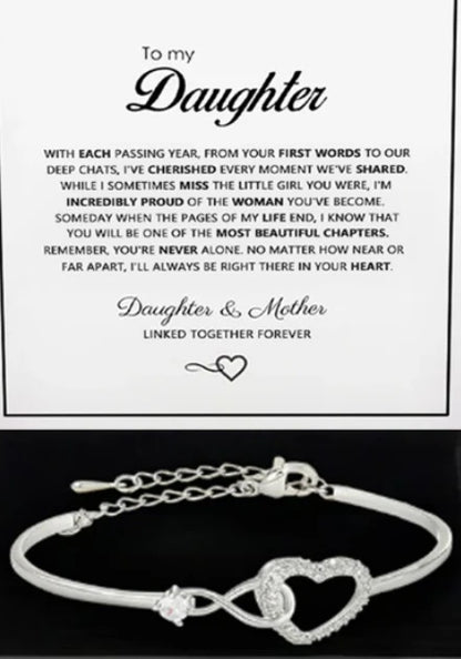 Infinite Love Heart Zircon Crystal Bangle 18K Gold Plated