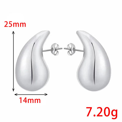 925 Sterling Silver Gold Teardrop Chunky Bottega Stud Earring