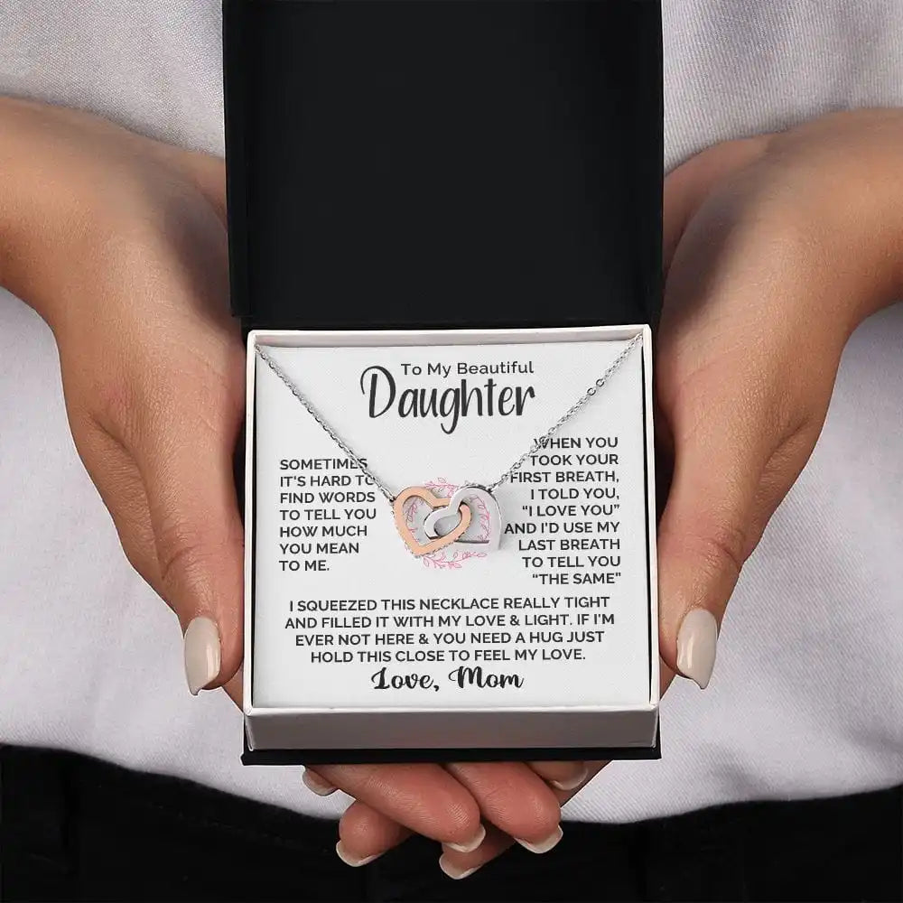 To My Beautiful Daughter From Mom Love Heart