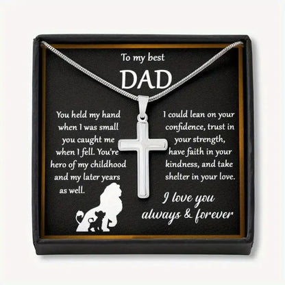To My Best Dad Cross Necklace