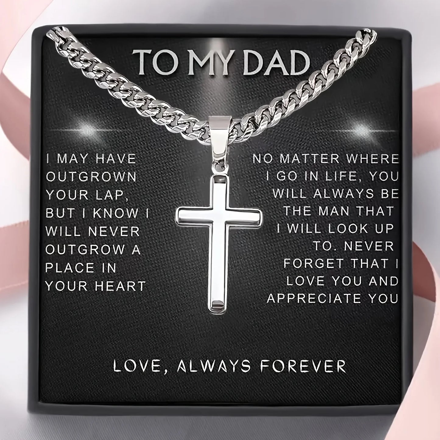 To My Dad Cross Necklace