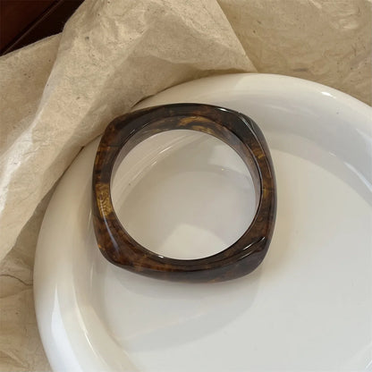 Exaggerated Polygonal Translucent Crude Thick Bangles