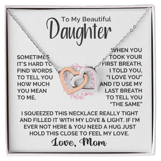 To My Beautiful Daughter From Mom Love Heart