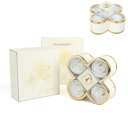 Linked Hearts Four Roses Jewelry Box Set