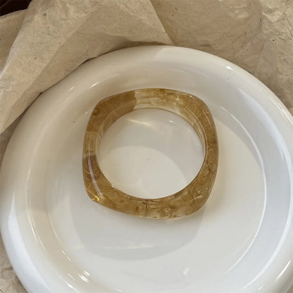 Exaggerated Polygonal Translucent Crude Thick Bangles