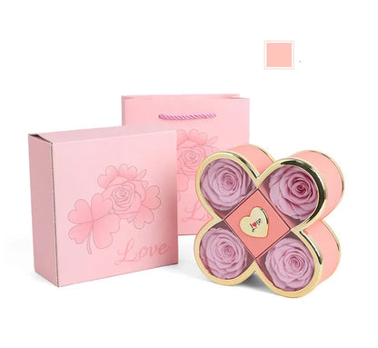 Linked Hearts Four Roses Jewelry Box Set