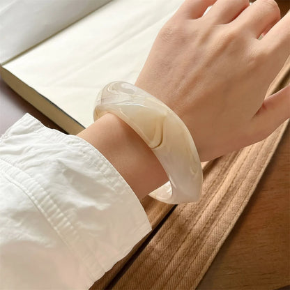 Exaggerated Polygonal Translucent Crude Thick Bangles