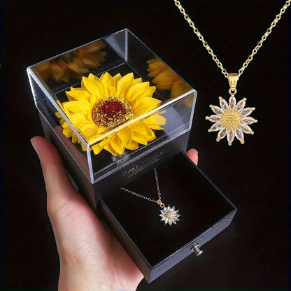 Sunflower Necklace Gift Box Set
