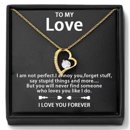 To My Love 14K Gold or Silver Forever Love Pendant