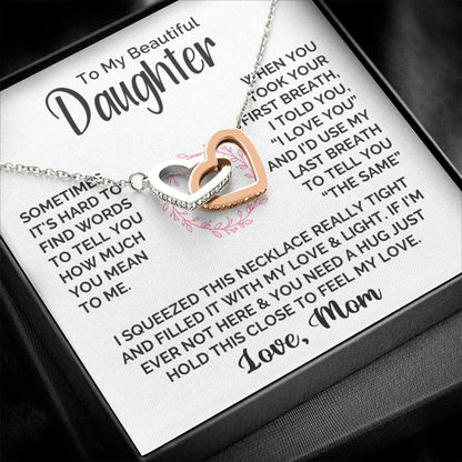 To My Beautiful Daughter From Mom Love Heart