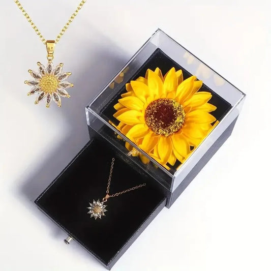 Sunflower Necklace Gift Box Set