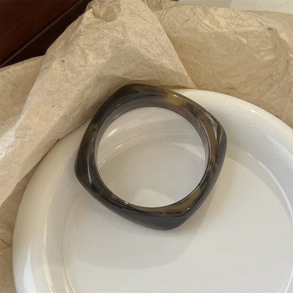 Exaggerated Polygonal Translucent Crude Thick Bangles