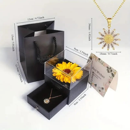 Sunflower Necklace Gift Box Set