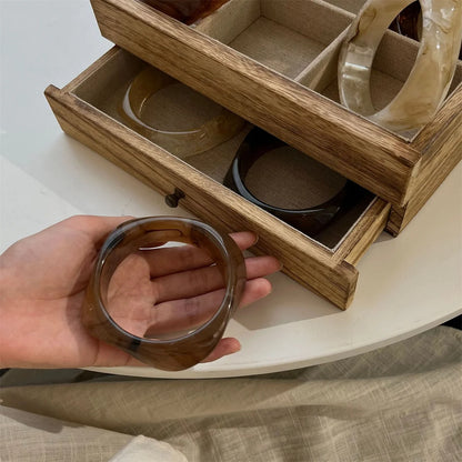 Exaggerated Polygonal Translucent Crude Thick Bangles