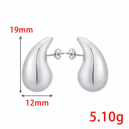 925 Sterling Silver Gold Teardrop Chunky Bottega Stud Earring