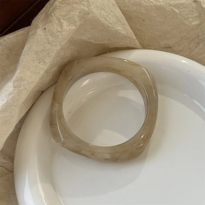 Exaggerated Polygonal Translucent Crude Thick Bangles