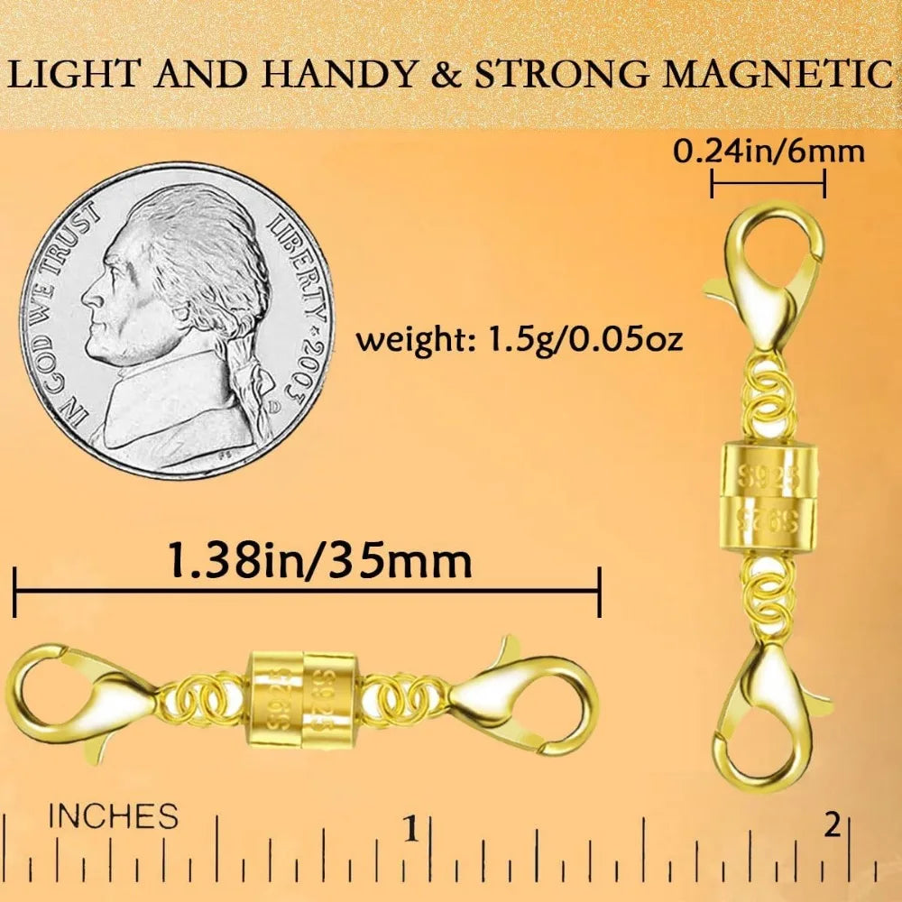 925 Silver Double Lobster Magnetic Jewelry Clasps