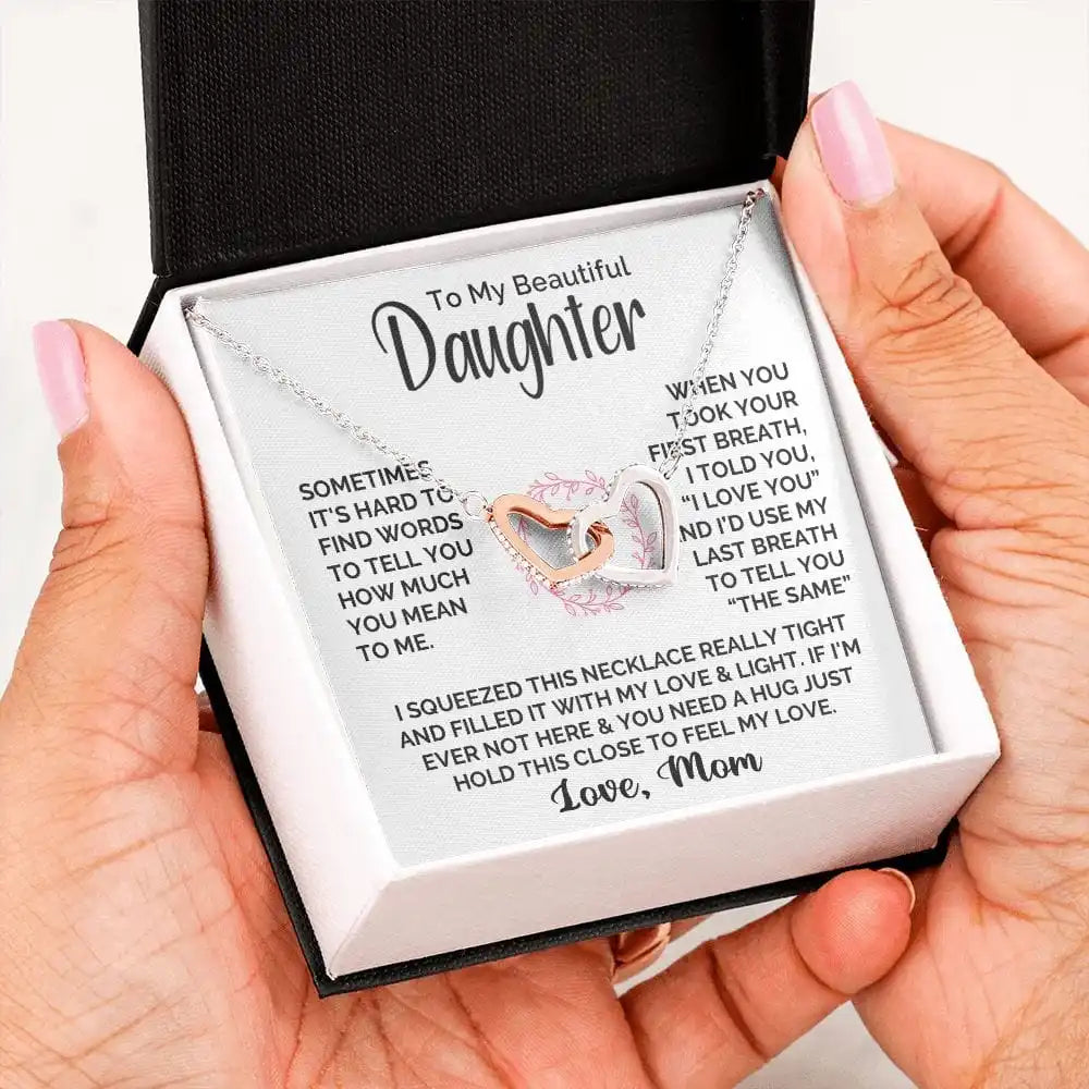 To My Beautiful Daughter From Mom Love Heart