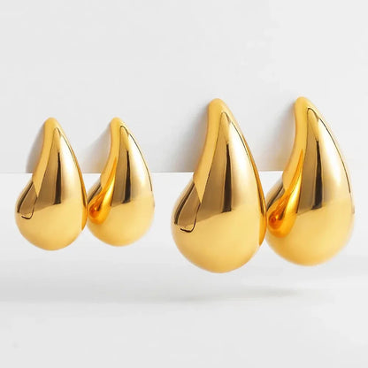 925 Sterling Silver Gold Teardrop Chunky Bottega Stud Earring