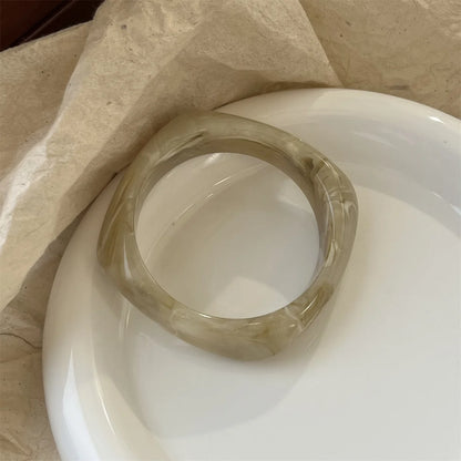 Exaggerated Polygonal Translucent Crude Thick Bangles