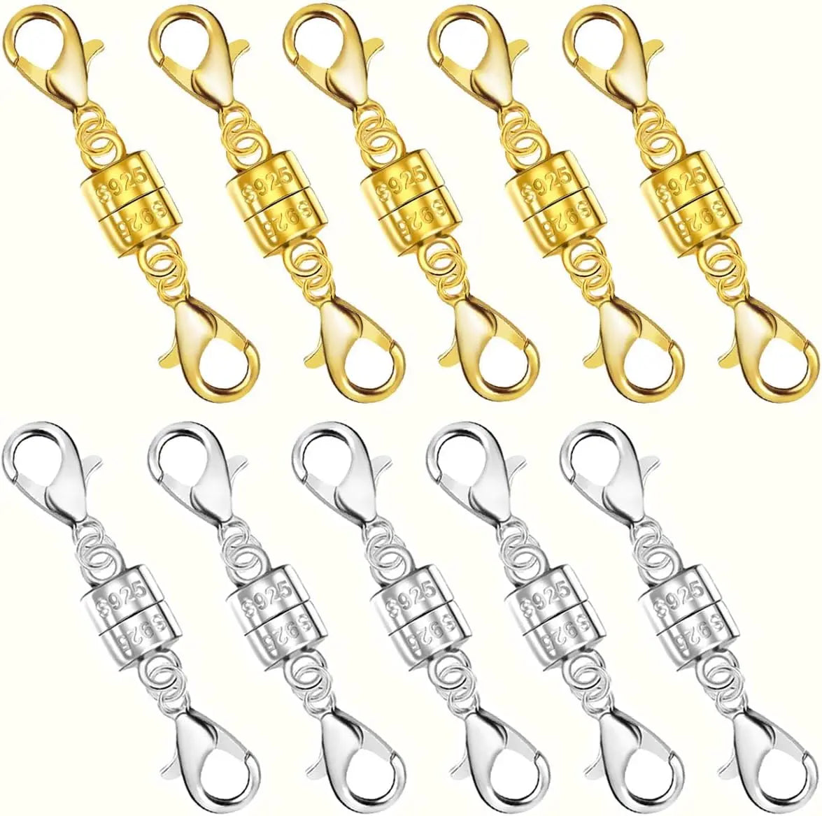 925 Silver Double Lobster Magnetic Jewelry Clasps
