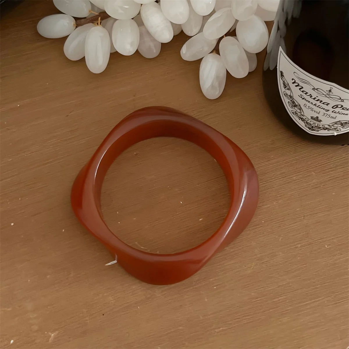 Exaggerated Polygonal Translucent Crude Thick Bangles